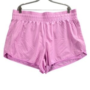 Avia Womens Plus Size XXXL 22 Pink Athletic Running Shorts With Liner Zip Pocket